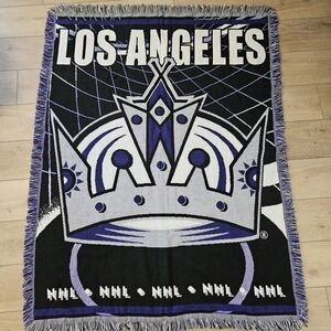 Los Angeles Kings Throw‎ Blanket Woven NHL Hockey Crown GKG